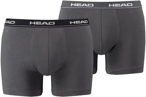 Набор трусов-боксеров мужских Head Basic Boxer 2P 841001001-415 S 2 шт серые фото 