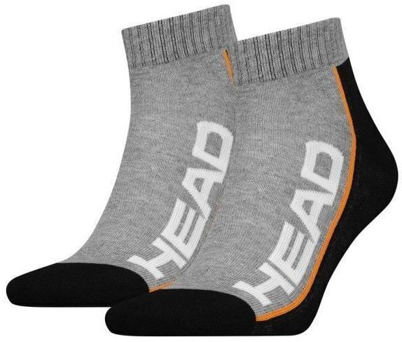 Набор носков Head Stripe Quarter 2P 781009001-235 35-38 2 шт черные/серые фото1