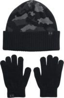 Набор шапка и перчатки Under Armour B Beanie/Glove Combo 1386641-001 черные
