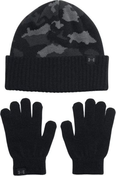 Набор шапка и перчатки Under Armour B Beanie/Glove Combo 1386641-001 черные фото