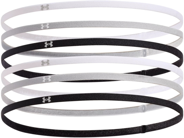 Повязка на голову Under Armour W MINI ELASTIC 6PK 1389932-001 белая/серая/черная