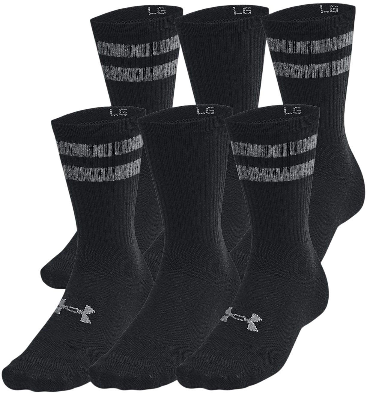 Набор носков Under Armour Essential 6pk Crew 1387058-001 M 6 шт. черные фото 1
