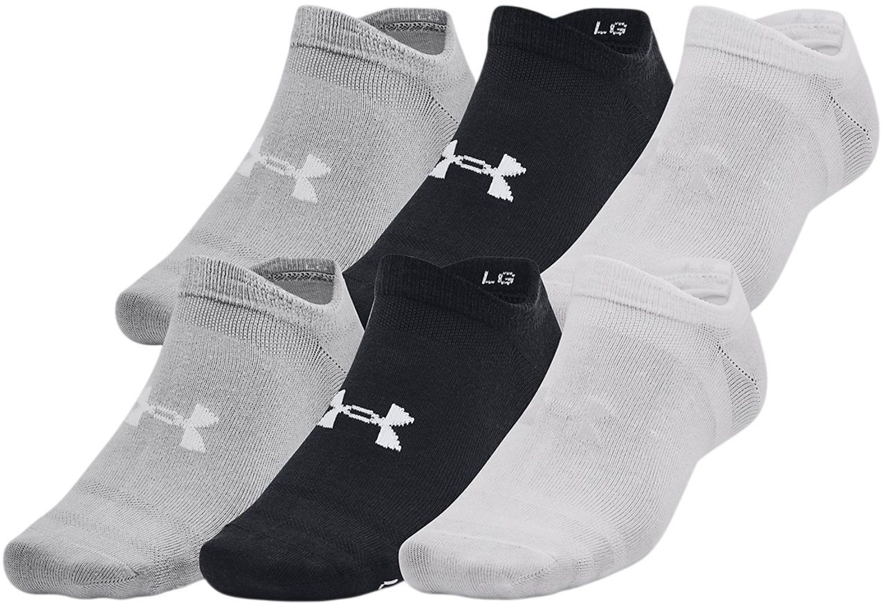 Набор носков Under Armour Essential No Show 6pk 1382611-002 S 6 шт. белые/серые/черные