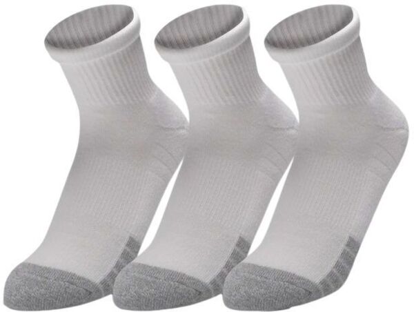 Набор носков Under Armour Heatgear Quarter 3pk 1353262-100 L 3 шт. белые фото 