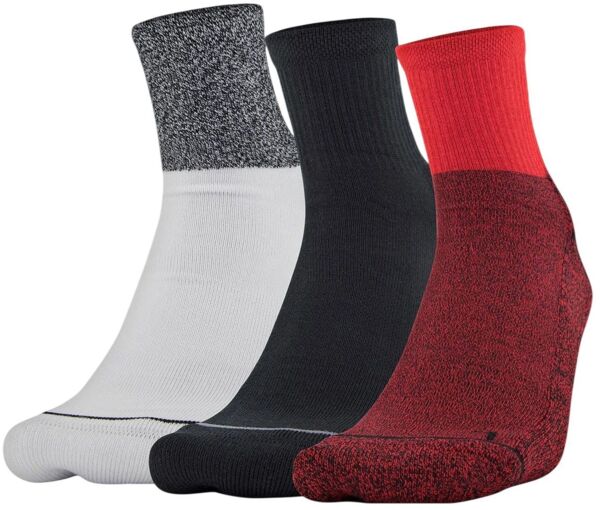 Набор носков Under Armour Men's Phenom QTR 1329352-600 36-41 3 шт. черные/серые/красные