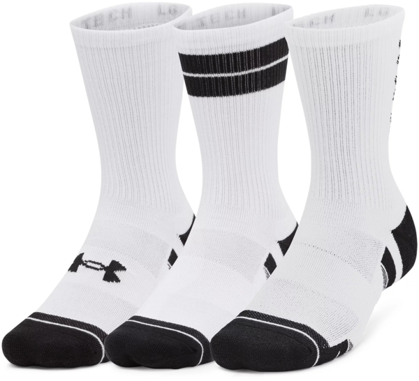 Набор носков Under Armour Performance Tech Nov 3pk Crew 1379515-101 L 3 шт. белые