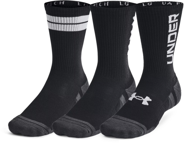Набор носков Under Armour Performance Tech Nov 3pk Crew 1379515-002 L 3 шт. черные