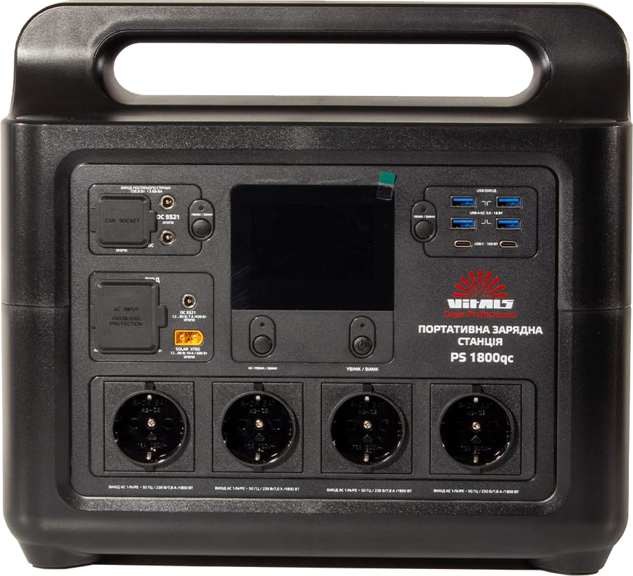 Портативная электростанция Vitals Professional PS 1800qc 2100 Вт, 1536 Вт·ч, LifePo5 (223638) фото1