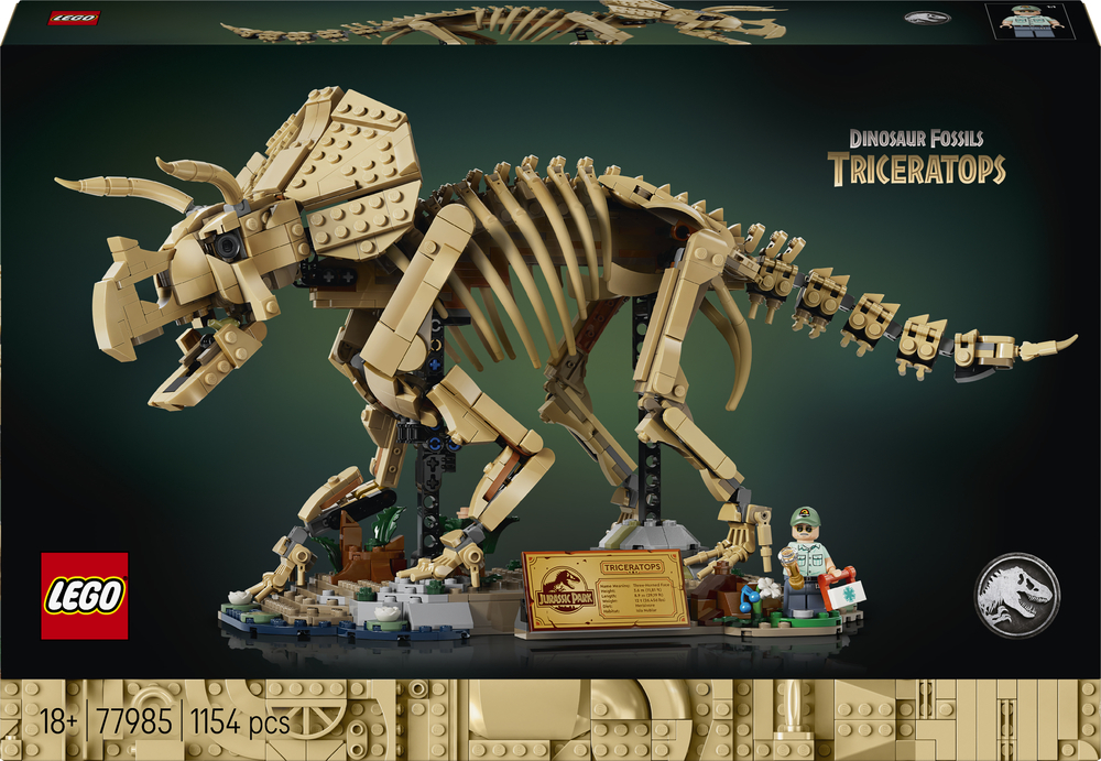LEGO 77985 Jurassic World Окаменелости динозавров: трицератопс фото 1