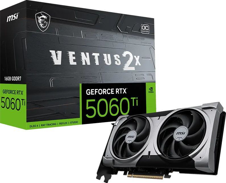 Видеокарта MSI GeForce RTX 5060 Ti 16GB GDDR7 VENTUS 2X OC PLUS (912-V535-098) фото 1