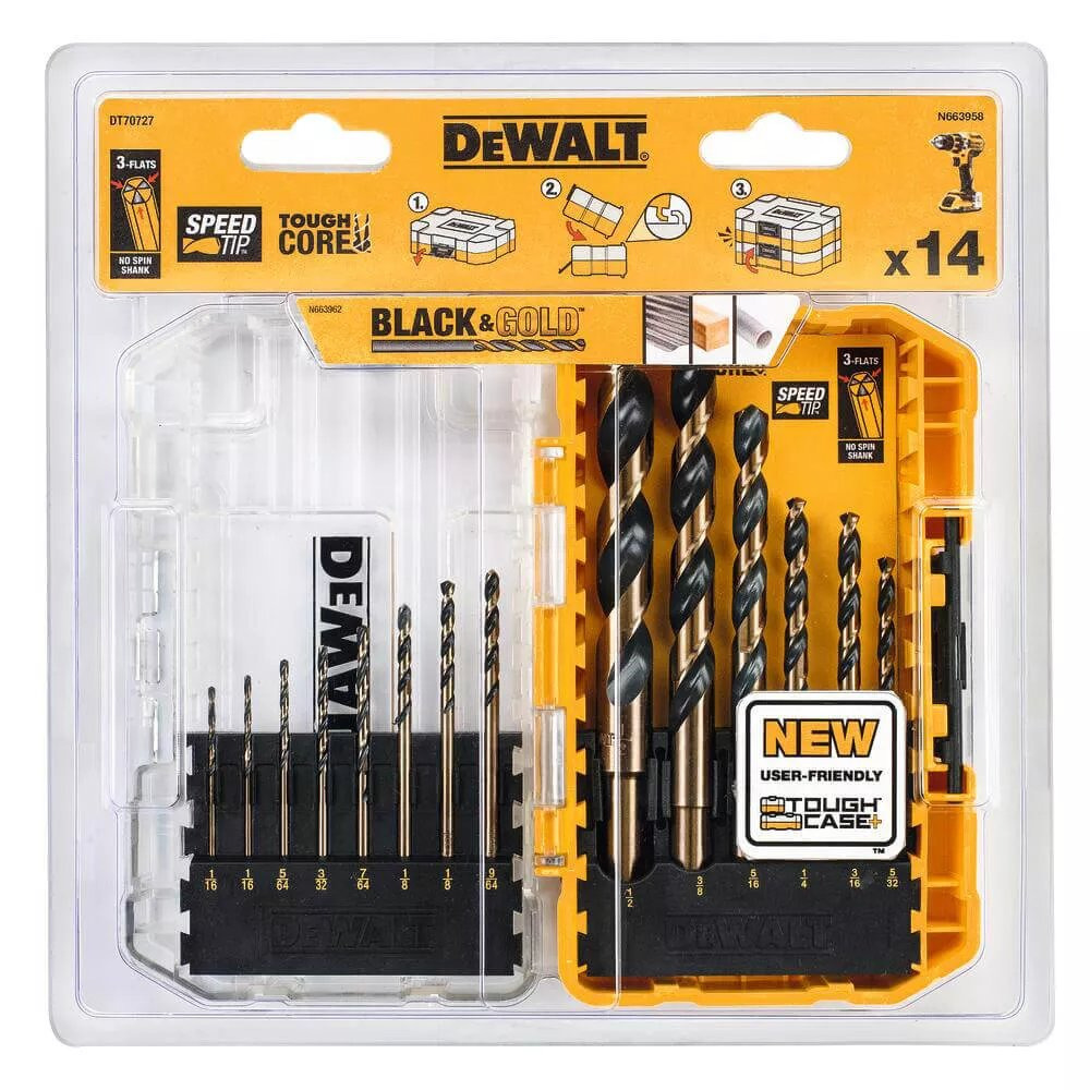 Набор сверл по металлу DeWALT Black&Gold HSS-G (DT70727) фото 1