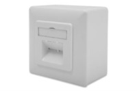 Настінна розетка DIGITUS САТ 6А STP 2xRJ45, 8P8C, для зовнішньої проводки (DN-9007-S-1)