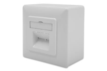 Настенная розетка DIGITUS САТ 6А STP 2xRJ45, 8P8C, для наружной проводки (DN-9007-S-1) фото 1