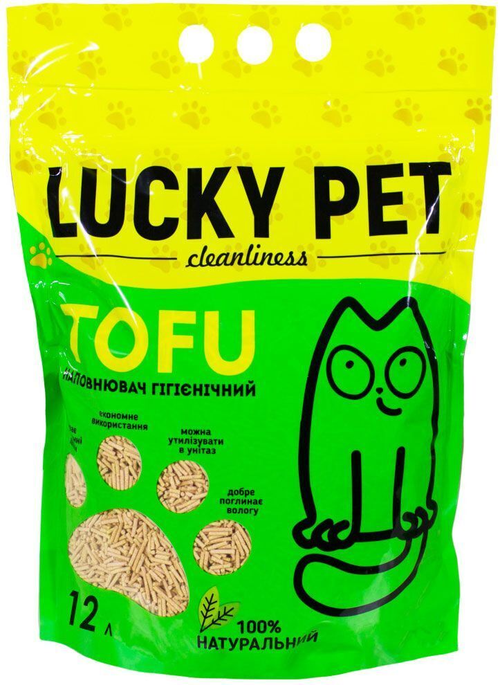Наполнитель для кошачьего туалета Lucky Pet из тофу с ароматом персика 12 л фото 1