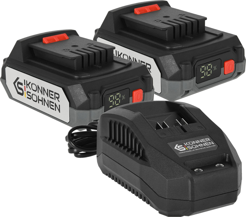 Набор аккумуляторов и зарядных устройств Konner&Sohnen KS 20V2-1-DUAL 20В 2х2А·час (KS20V2-1-DUAL) фото 1