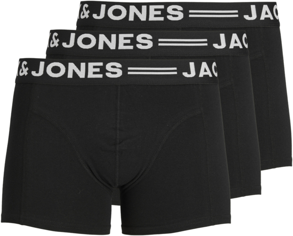 Набор трусов-боксеров мужские Jack &amp; Jones Sense Trunks 3-Pack Noos 12081832 M 3 шт черные фото 