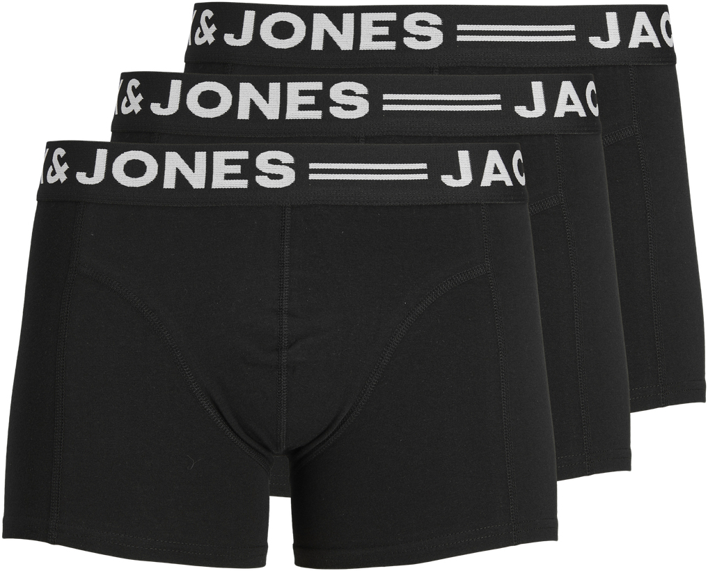 Набор трусов-боксеров мужские Jack & Jones Sense Trunks 3-Pack Noos 12081832 L 3 шт черные фото 1