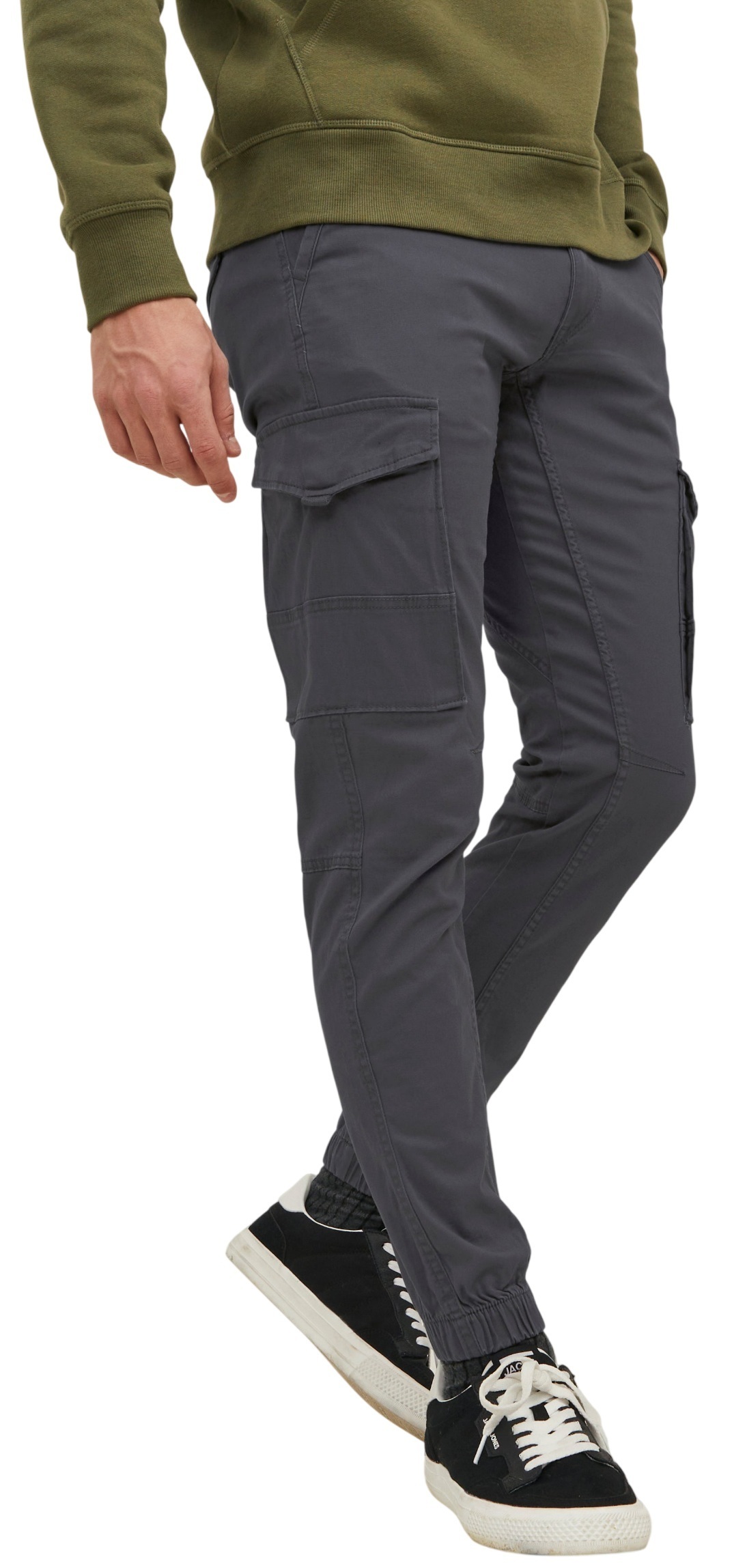 Брюки мужские Jack & Jones Jpstpaul Flake Cargo Asphalt Noos 12140326 30-32 темно-серые фото 1