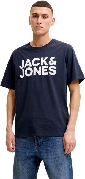 Футболка хлопковая мужская Jack & Jones Jjecorp Logo Tee Ss O-Neck Noos 12151955 S темно-синяя