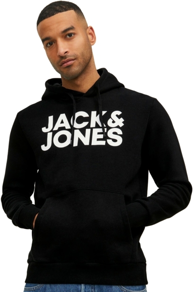Худи мужское Jack & Jones Jjecorp Logo Sweat Hood Noos 12152840 S черное