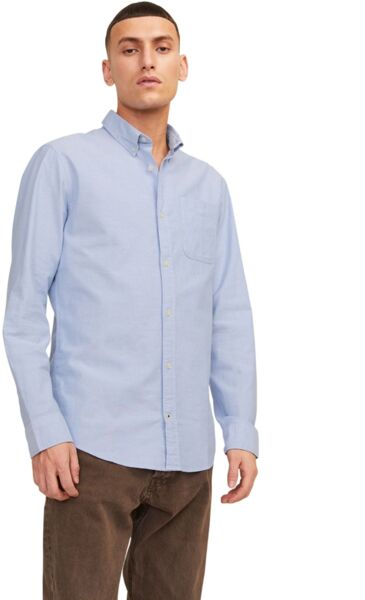 Рубашка с длинным рукавом мужская Jack & Jones Jjeoxford Shirt Ls Noos 12182486 XL голубая