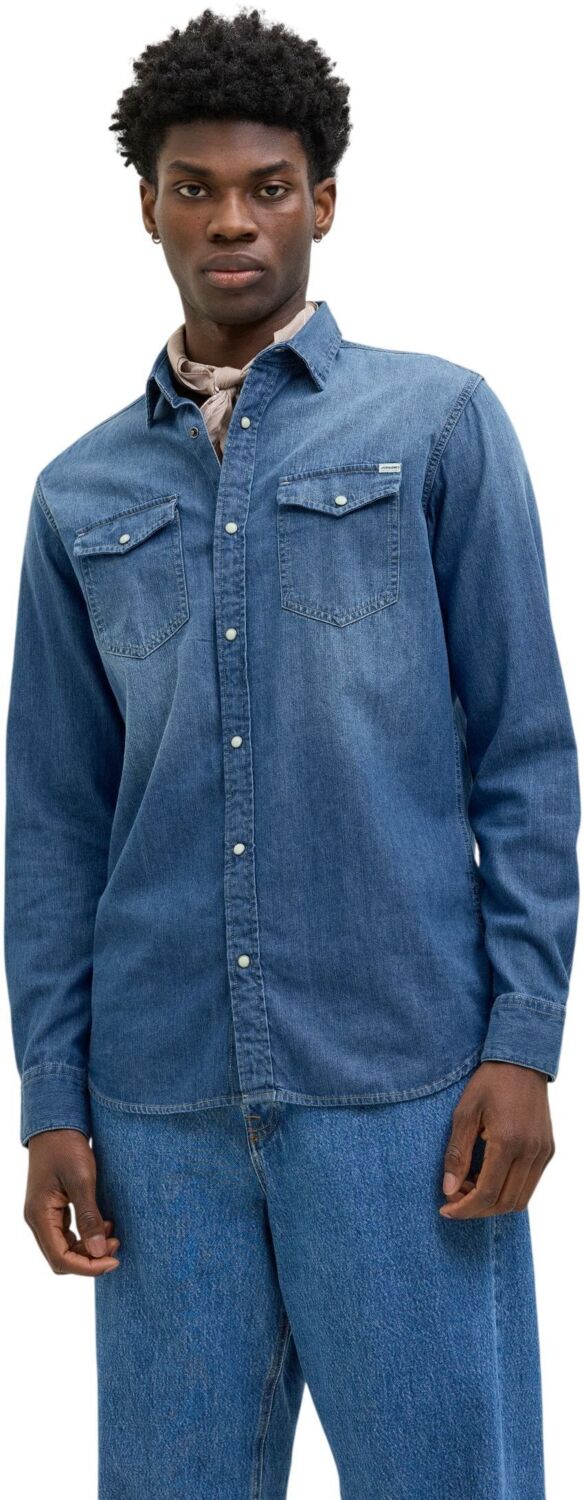 Рубашка с длинным рукавом мужская Jack & Jones Jjesheridan Shirt L/S Noos 12138115 L синяя