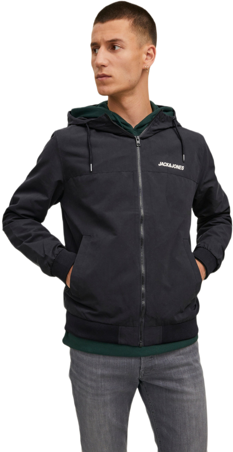 Ветровка мужская Jack & Jones Jjerush Hood Bomber Noos 12200208 S черная