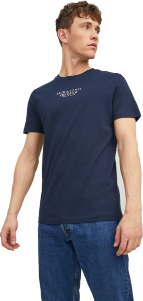 Футболка хлопковая мужская Jack & Jones Jprbluarchie Ss Tee Crew Neck Noos 12217167 S темно-синяя
