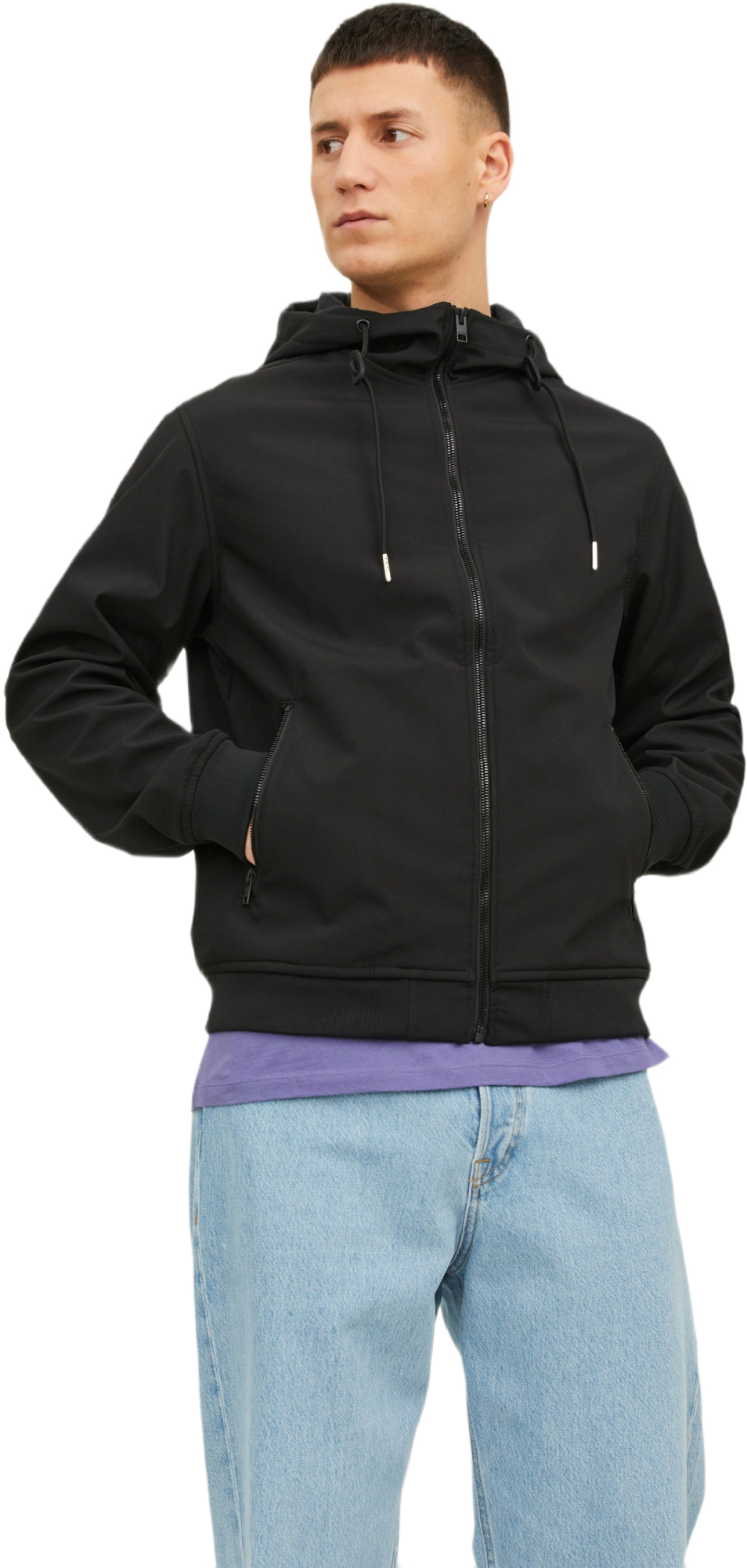 Ветровка мужская Jack & Jones Jjebasic Softshell Hood Noos 12236300 M черная фото 1