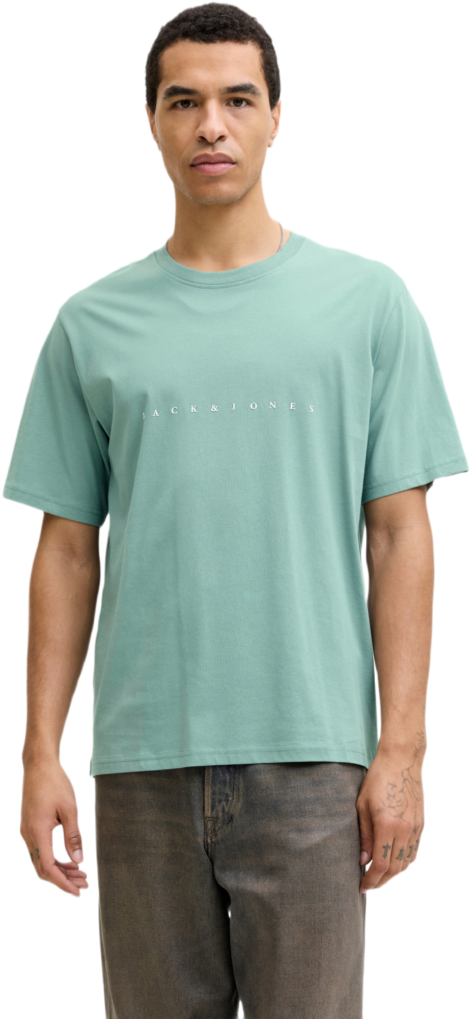Футболка хлопковая мужская Jack & Jones Jjestar Jj Tee Ss Noos 12234746 XL мятная фото 1