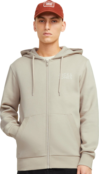 Толстовка мужская Jack & Jones Jjecorp Logo Sweat Zip Hood Noos 12265177 L бежевая