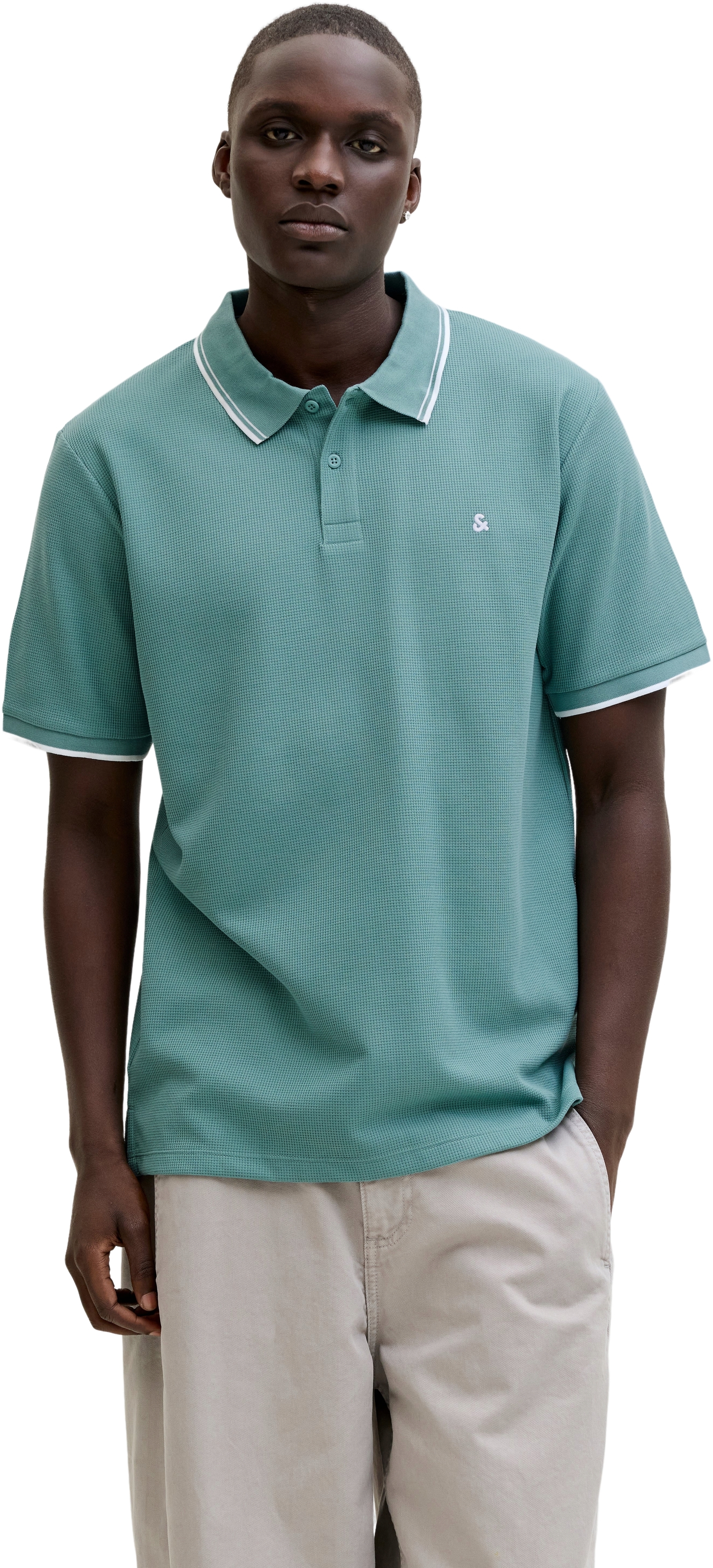 Поло чоловіче Jack & Jones Jjeaustin Polo Ss Noos 12268130 L бірюзовоефото1