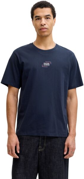 Футболка хлопковая мужская Jack & Jones Jjcorp Graphic Tee Ss O-Neck Ln 12268415 XL темно-синяя