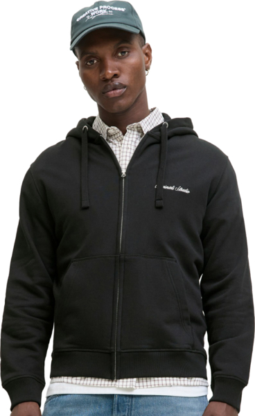 Толстовка мужская Jack & Jones Jornorrebro Emb Sweat Zip Hood Noos 12282901 L черная