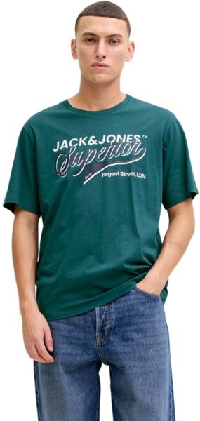 Футболка хлопковая мужская Jack & Jones Jjelogo Tee Ss O-Neck 2 Col Ss26 Sn 12288016 M зеленая