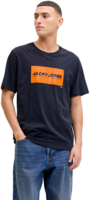 Футболка хлопковая мужская Jack & Jones Jjcole Print Tee Ss Crew Neck Ln 12288492 XL темно-синяя