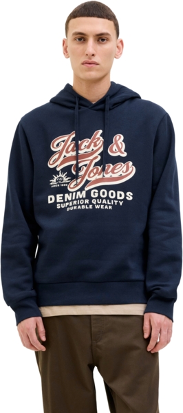 Худи мужское Jack & Jones Jjelogo Sweat Hood 2 Col 25/26 Noos 12279649 S темно-синие