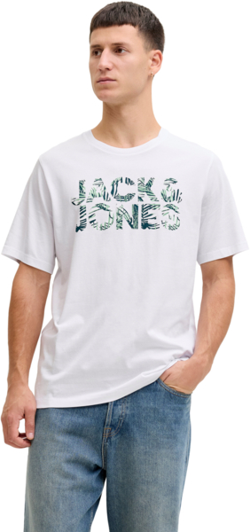Футболка хлопковая мужская Jack &amp; Jones Jjejeff Logo Tee Ss Sn 12288536 2XL белая фото 