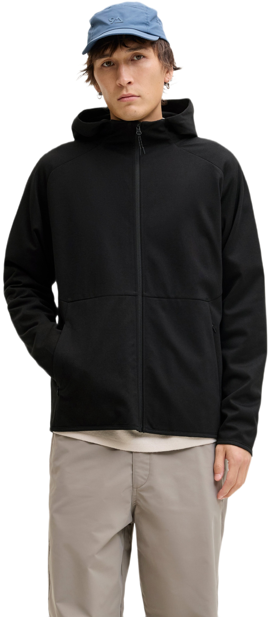 Толстовка мужская Jack & Jones Jjebase Sweat Zip Hood Sn 12289209 M черная фото 1