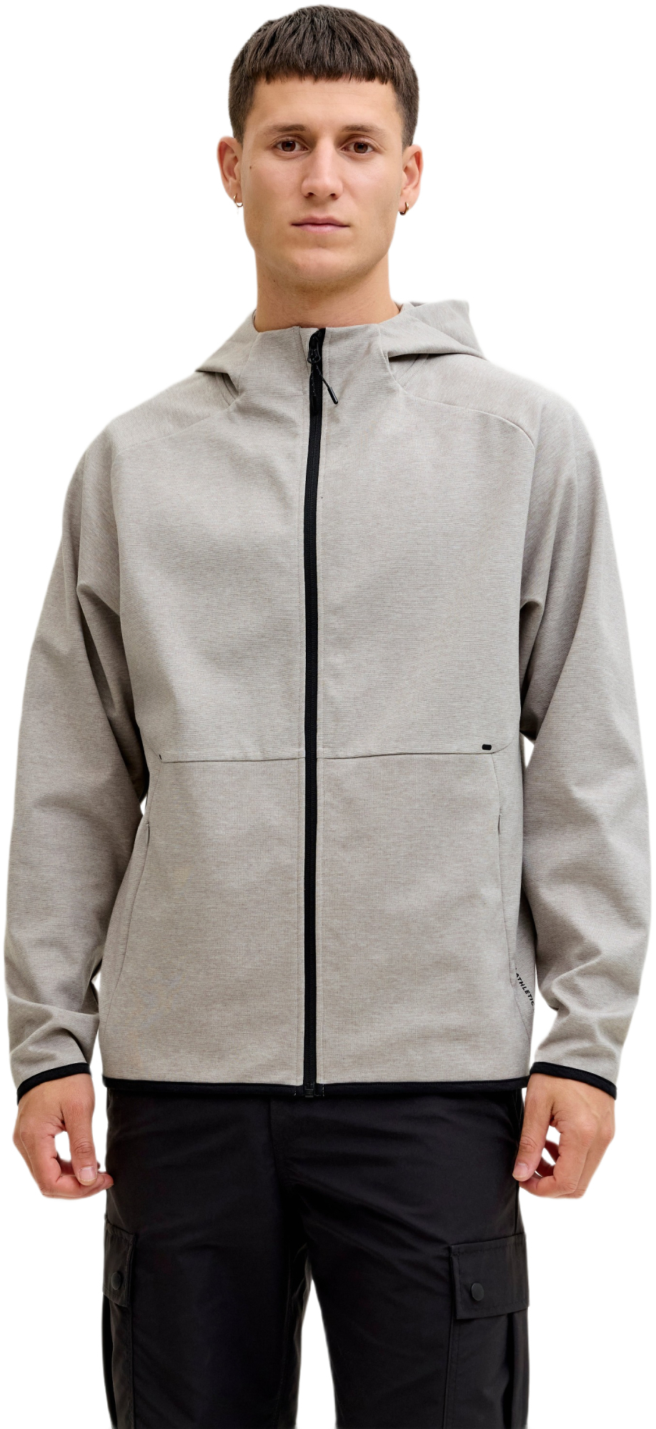 Толстовка чоловіча Jack & Jones Jjebase Sweat Zip Hood Sn 12289209 S світло-сірафото1