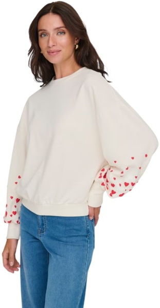 Свитшот женский ONLY Onlbrooke L/S O-Neck Flower Swt Noos 15216364 M белый фото 