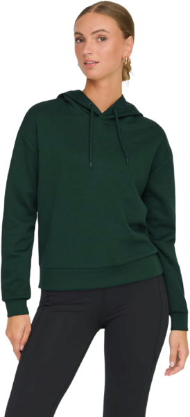 Худи женское Only Play Onplounge Hood Ls Swt Noos 15245850 S темно-зеленое