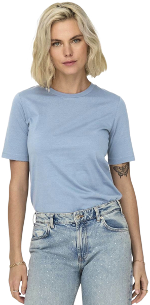 Футболка хлопковая женская ONLY Onlonly S/S Tee Jrs Noos 15270390 XS голубая фото 