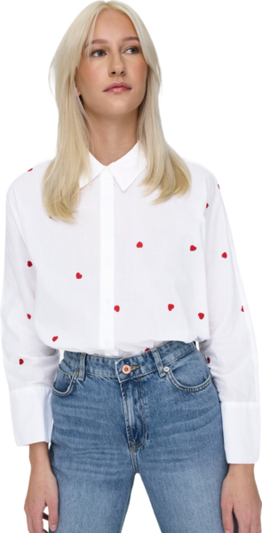 Рубашка женская ONLY Onlnew Lina Grace Ls Emb Shirt Noos Wvn 15283743 M белая