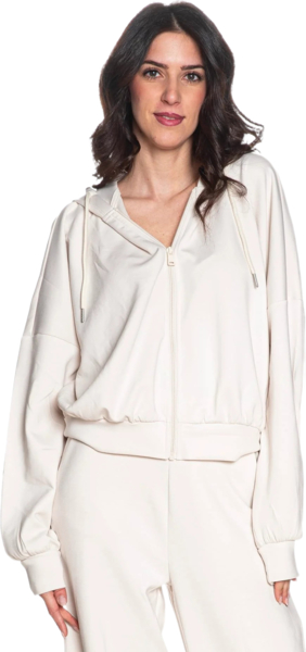 Толстовка женская ONLY Onlalina Life L/S Zip Hood Box Cc Swt 15339813 S молочная