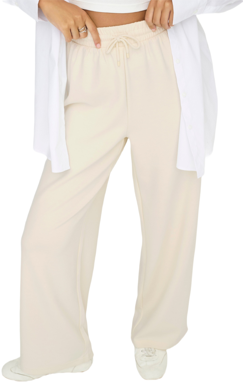 Штани жіночі ONLY Onlscarlett Wide Pant Swt Noos 15346400 XS молочні