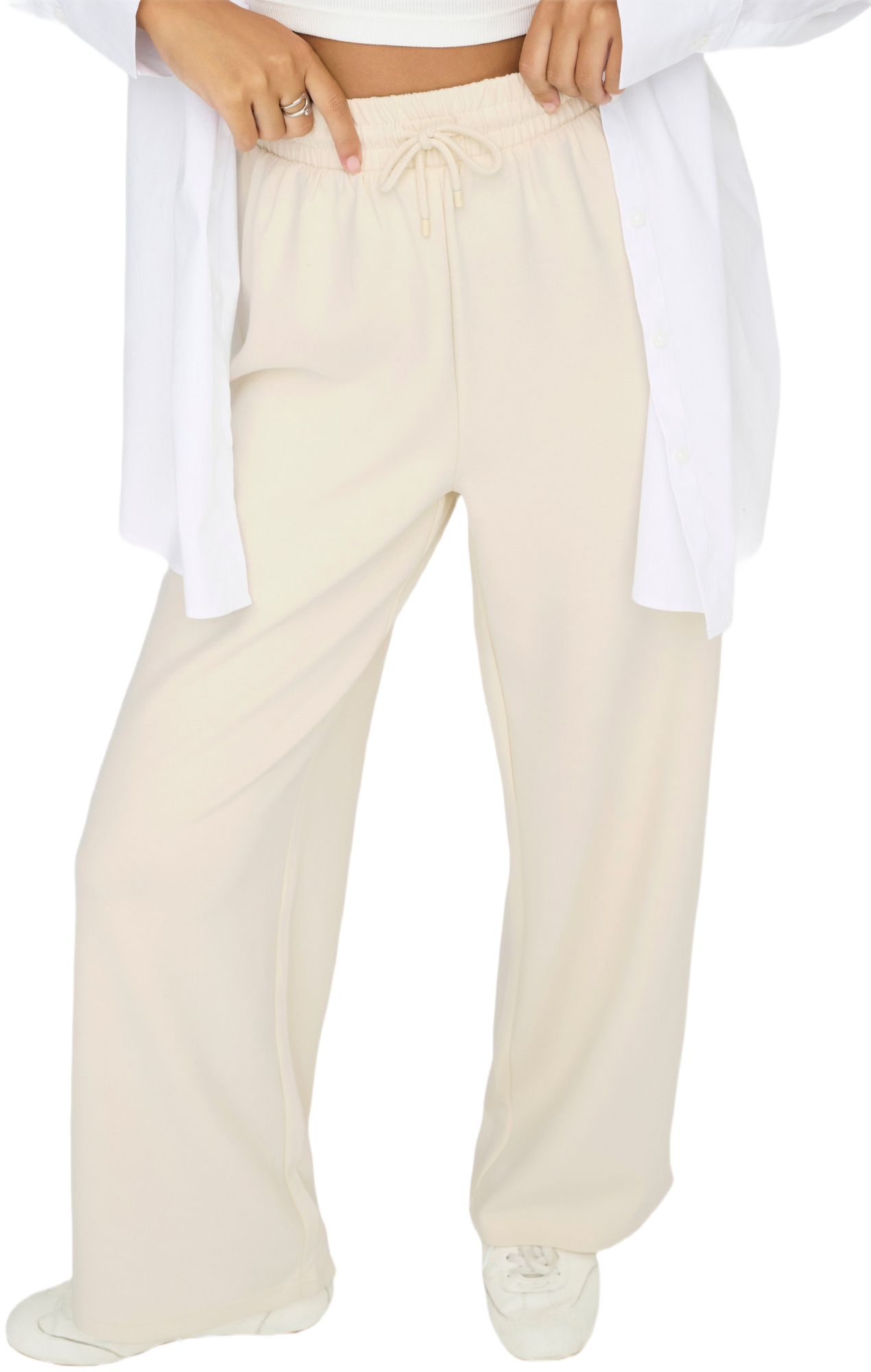Штани жіночі ONLY Onlscarlett Wide Pant Swt Noos 15346400 XS молочніфото1