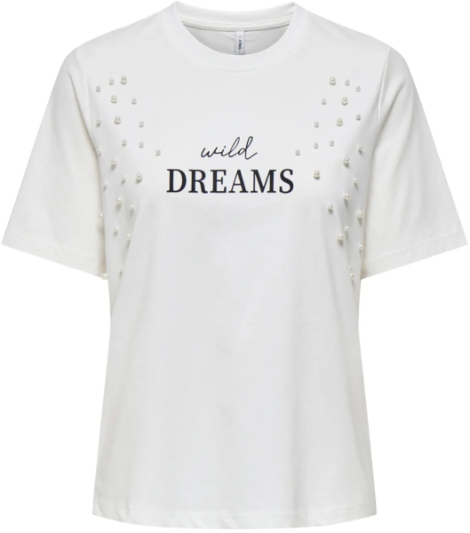 Футболка хлопковая женская ONLY Onljolly S/S Boxy Print Top Jrs 15356166 S белая