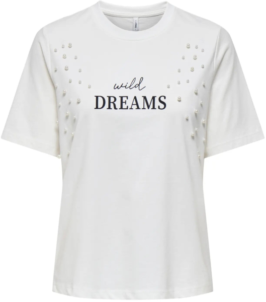 Футболка хлопковая женская ONLY Onljolly S/S Boxy Print Top Jrs 15356166 L белая
