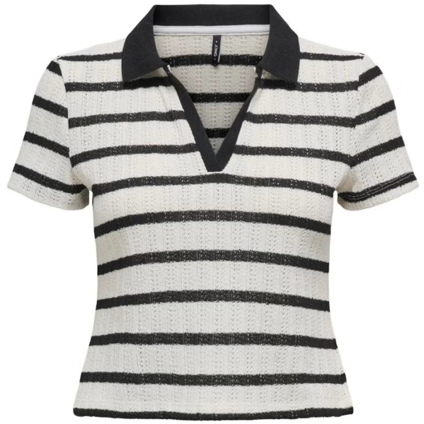 Поло женское ONLY Onlhalia S/S Collar Top Box Pri Jrs 15357767 M белое